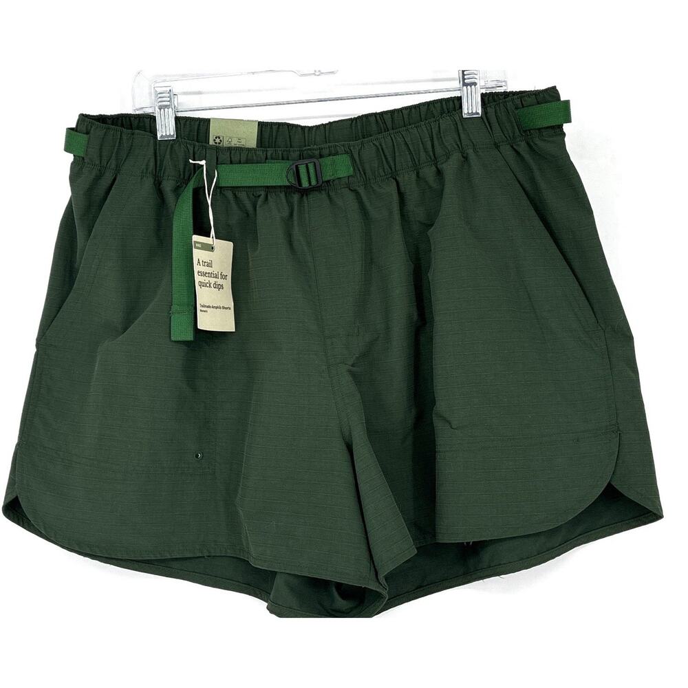 REI Trailmade Amphib Shorts Womens 1X Hiking Hike Swim Sun Dark Forest Green